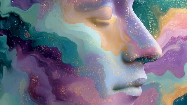 Cosmic Dreamscape Face Profile