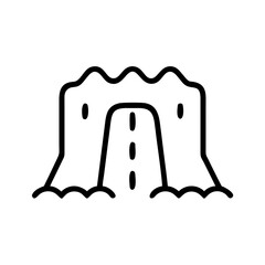 Waterfall line art and outline vector icon