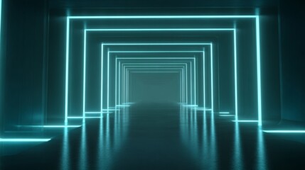 Neon Square Tunnel