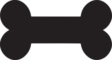 Monochromatic Silhouette of a Classic Dog Bone Shape Simple Minimalist Design Canine Treat Symbol Animal Pet Food or Toy Icon
