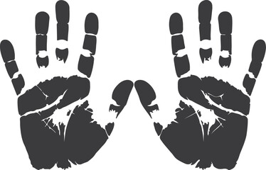 Monochromatic Handprints Displaying Texture and Imperfection A Symbolic Representation of Individuality and Human Touch within a Minimalist Composition