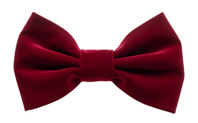 Elegant velvet bowtie in rich burgundy color showcasing sophistication isolated on transparent background