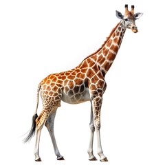Obraz premium A reticulated giraffe standing on white background