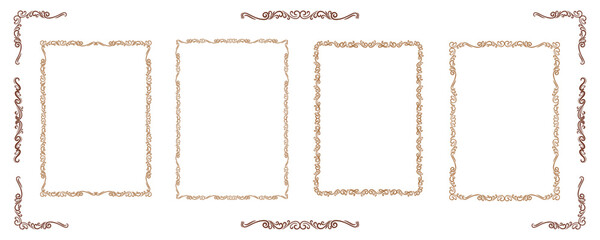  set Template of Decorative vintage frames,borders rectangular shape.