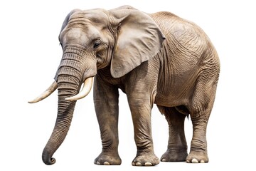 Majestic african elephant isolated on white background