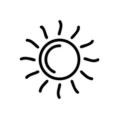 Sun line art and outline vector icon