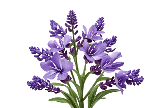 purple  flower isolated on transparent background - Powered by Adobe
