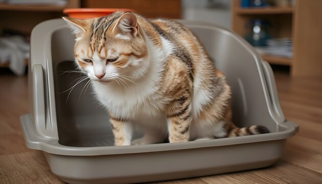 The cat has urolithiasis or cystitis, he can't pee