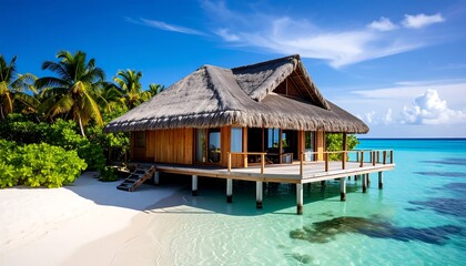 Tropical Beach House Overwater Bungalow.