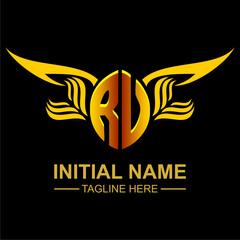 Obraz premium RV Golden Wing Emblem Logo