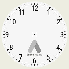 Rounded Clock Face Vector &ndash; Minimal Wall Clock Layout EPS