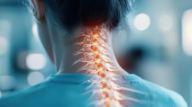 This striking image features a visual interpretation of a human spine surrounded by bokeh light, symbolizing health, vitality, and the importance of spine wellness in our lives.