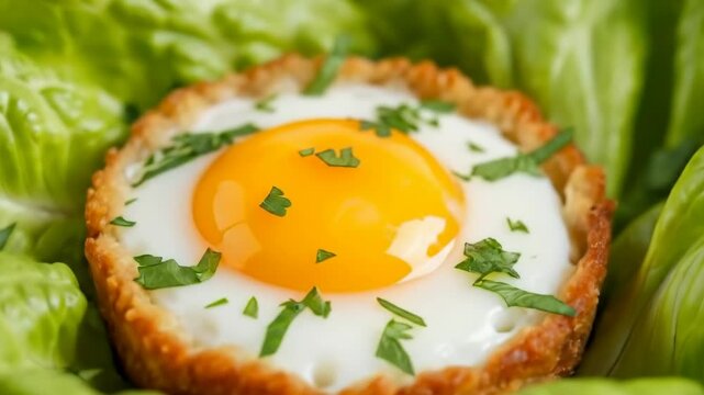 enchanting breakfast delight: fried egg in a savory bread shell