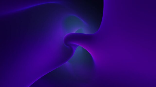 An abstract design with purple dominating the background, complemented by flowing blue shapes clustered at the top and bottom. Its swirling layout conveys movement and energy