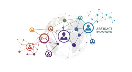 Global Network Connection Abstract Background Illustration of Worldwide Communication and Interconnectivity