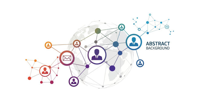 Global Network Connection Abstract Background Illustration of Worldwide Communication and Interconnectivity