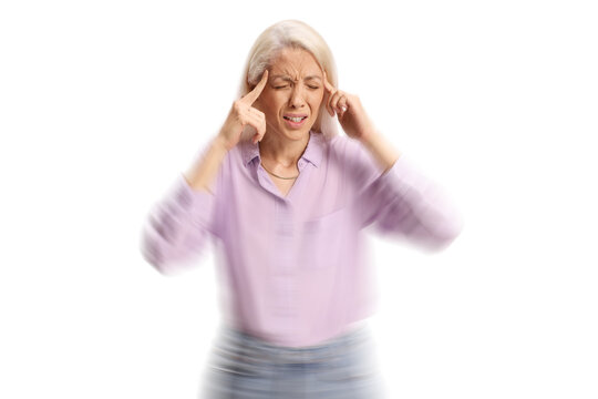 Young woman feeling dizzy and suffering from headache