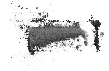 Face powder stroke isolated on white background, top view	