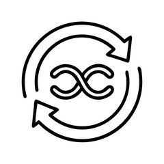 Infinity loop arrow recycle endless rotation symbol vector graphic design element illustration stock image