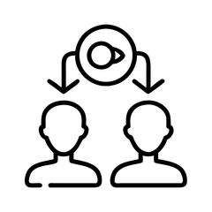 Knowledge transfer icon, skill sharing, mentorship, training, collaboration, peer learning, teamwork concept