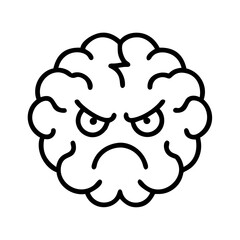Download angry brain vector illustration: mental health, stress, and emotion concept design element vector