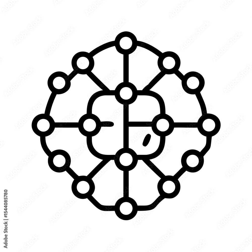 Poster abstract network connection diagram illustration for data science and technology concepts design vec