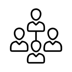 Organization chart team structure hierarchy management business teamwork leadership diagram icon vector