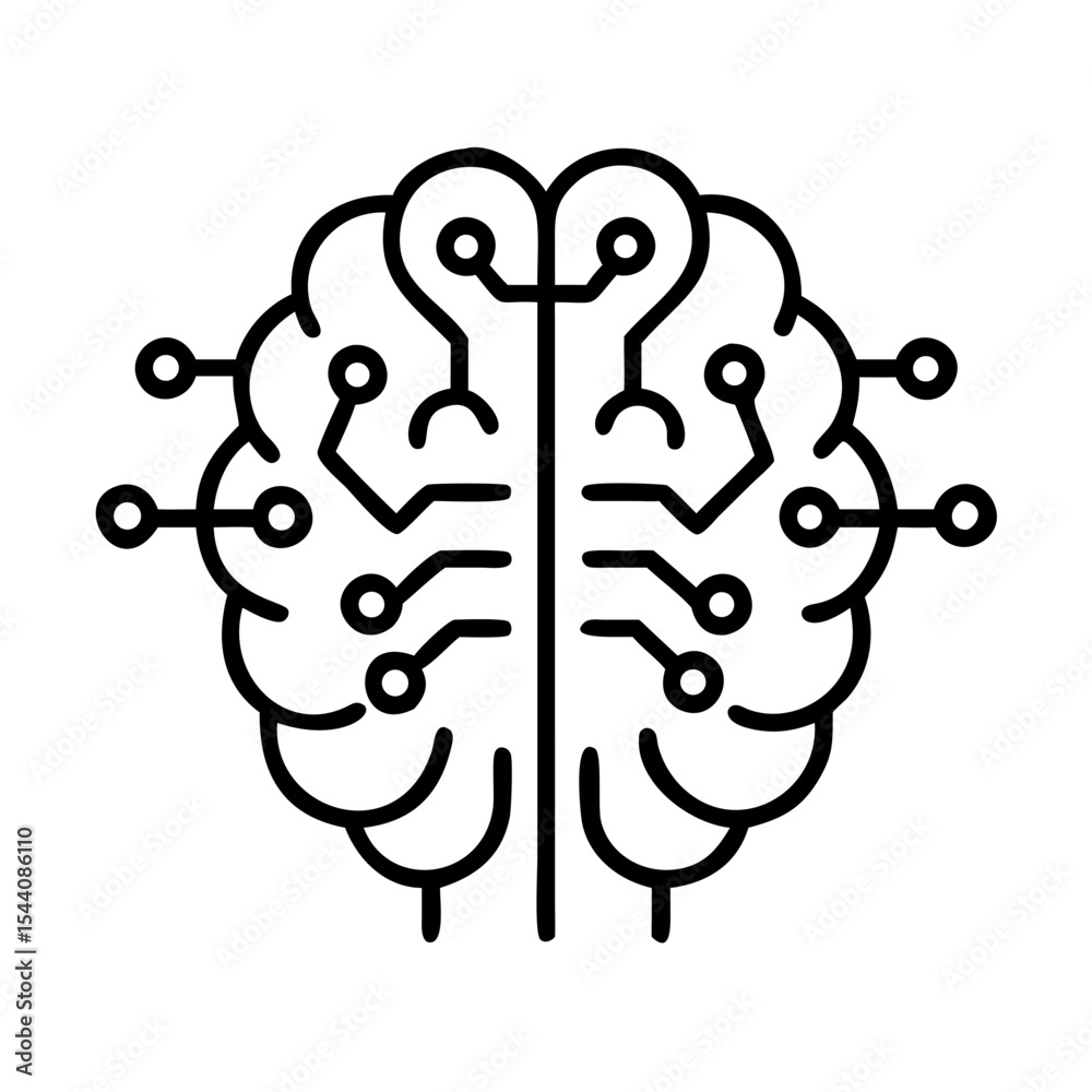 Poster Artificial intelligence brain circuit vector design for ai technology and machine learning concepts icon