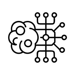 Cloud computing network diagram with machine learning ai and neural network connection for data analysis