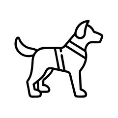 Downloadable outline vector of a service dog with harness for pet lovers and animal enthusiasts design