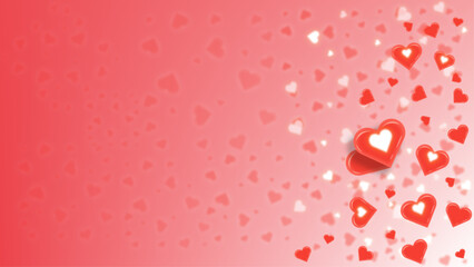 A vibrant red heart background with romantic pink accents, perfect for a Valentine's Day celebration card design