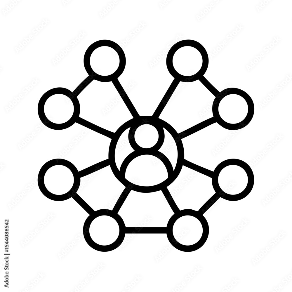 Poster network connection icon representing social network networking and communication concept design vect