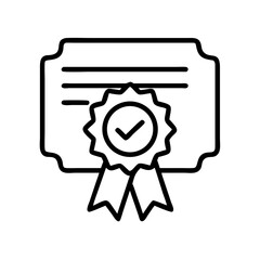 Download certificate of achievement vector icon for education success and qualification award 95