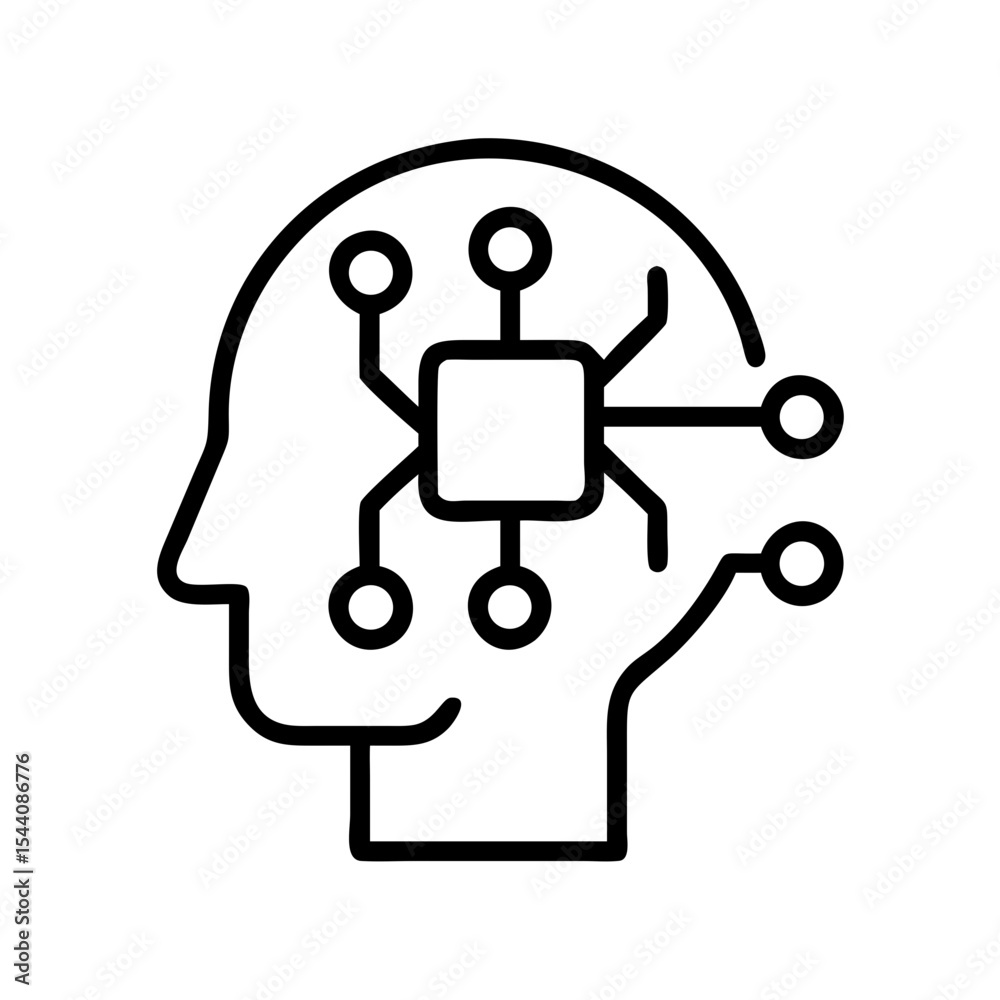 Poster artificial intelligence ai brain technology machine learning neural network concept vector design
