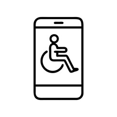 Accessibility app for disabled people on smartphone vector icon for disability awareness design
