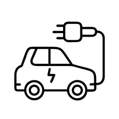 Electric vehicle ev charging station plug in eco friendly car icon for sustainable transport future mobility