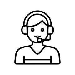 Customer service representative icon vector, call center agent, support operator with headset vector