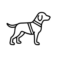 Outline drawing of a service dog vector illustration for animal lovers and pet care professionals design needs