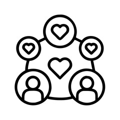 Community love network connection social media engagement relationship icon vector graphic design