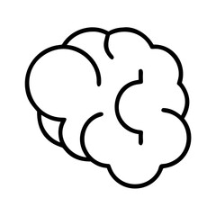 Brain illustration for medical concepts and artificial intelligence with outline style vector design