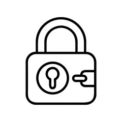 Lock security icon padlock safety symbol privacy protection access secure key locked safeguard line art
