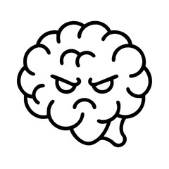 Angry brain illustration for mental health awareness and stress management resources and education needs