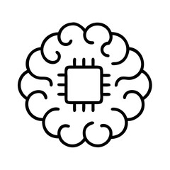 Artificial intelligence brain with cpu chip vector illustration for ai technology concept design