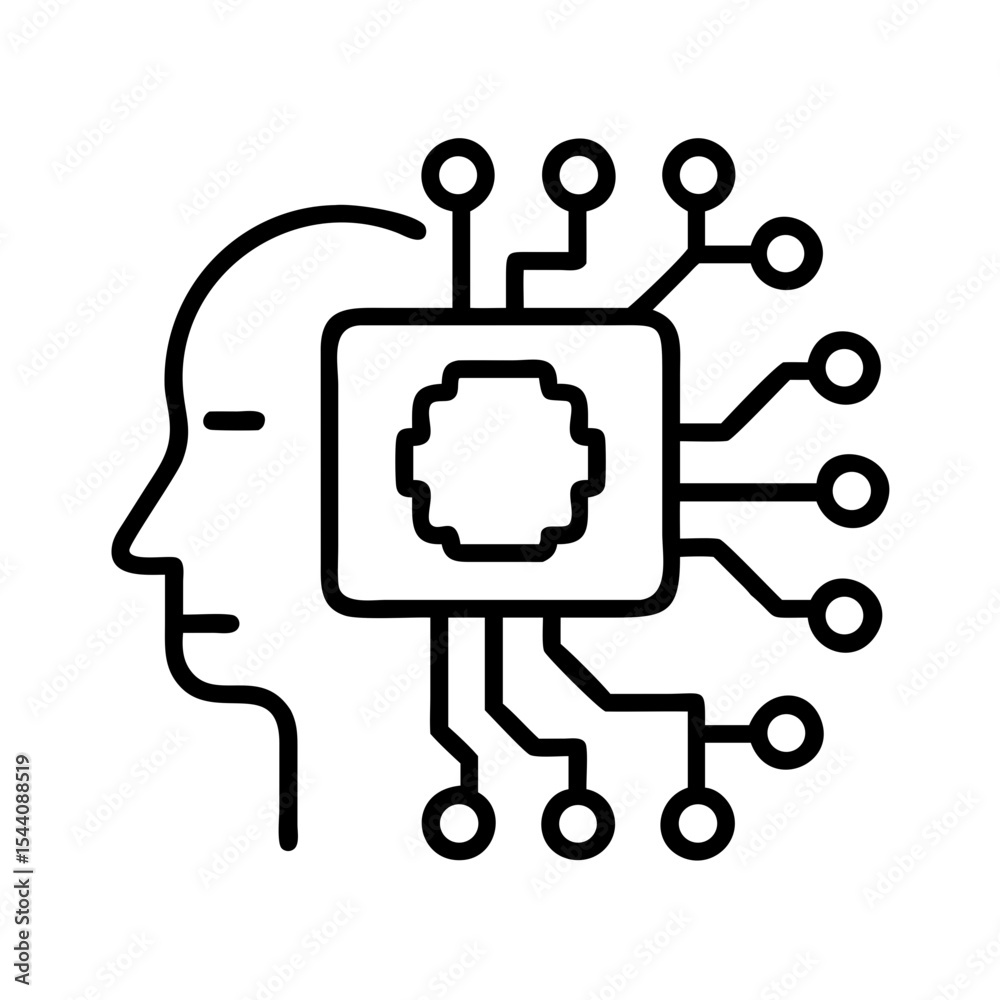 Poster artificial intelligence ai brain circuit board technology machine learning neural network concept de