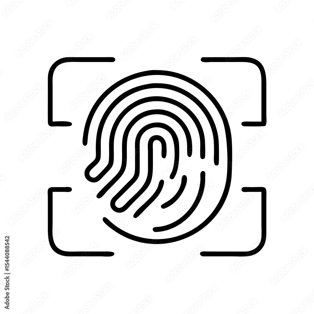 Poster fingerprint scan identity authentication security biometric access control system technology concept