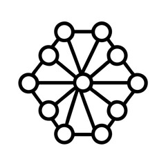 Geometric network diagram illustration with connected nodes and lines for data visualization use case