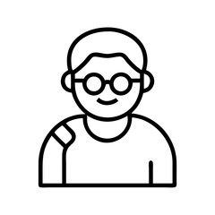 Illustration of a person with glasses avatar icon vector drawing simple design for websites and apps