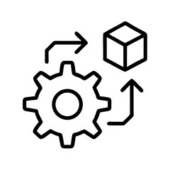 Obraz premium Gear mechanism process automation cube workflow diagram for business and engineering applications