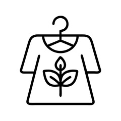 Obraz premium Sustainable fashion clothing apparel eco friendly garment organic cotton shirt design vector icon