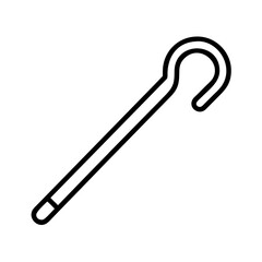 Download vector icon of shepherd's crook cane staff stick hook for graphic design projects usage now